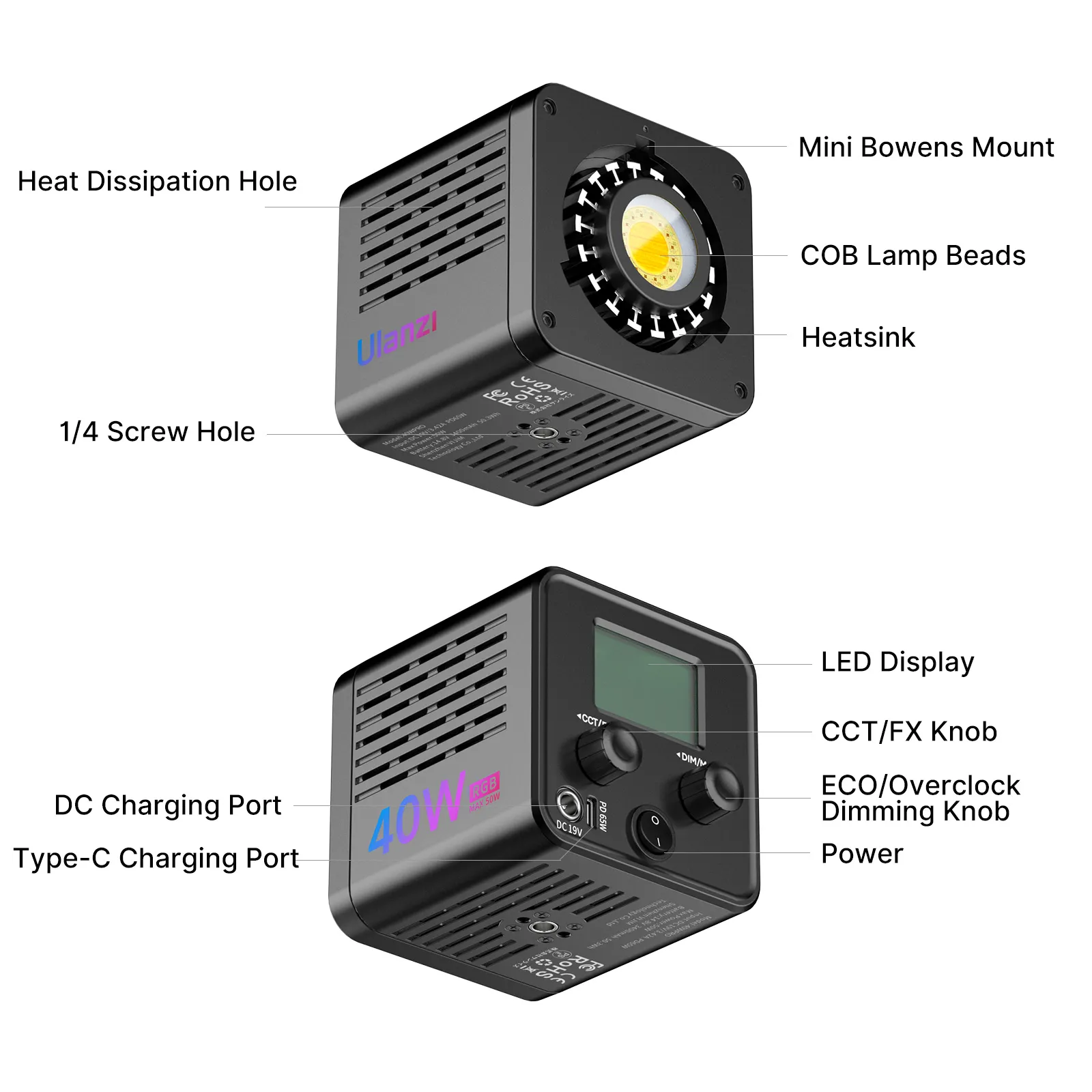 Ulanzi L024 40W RGB Portable LED Video Light - Image 4