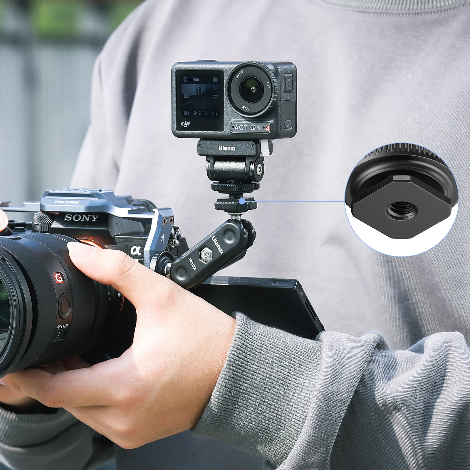 Ulanzi CA22 Cold Shoe Mount Adapter for Xtra Muse & DJI OSMO Nano/ Action 4/3 & Pocket 3 C071GBB1 - Image 5