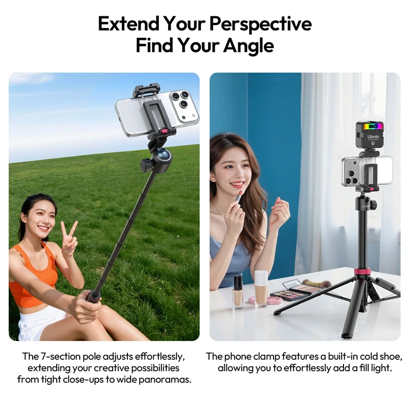 Ulanzi MT-44B 2-in-1 Selfie Stick Quadpod S056 - Image 2