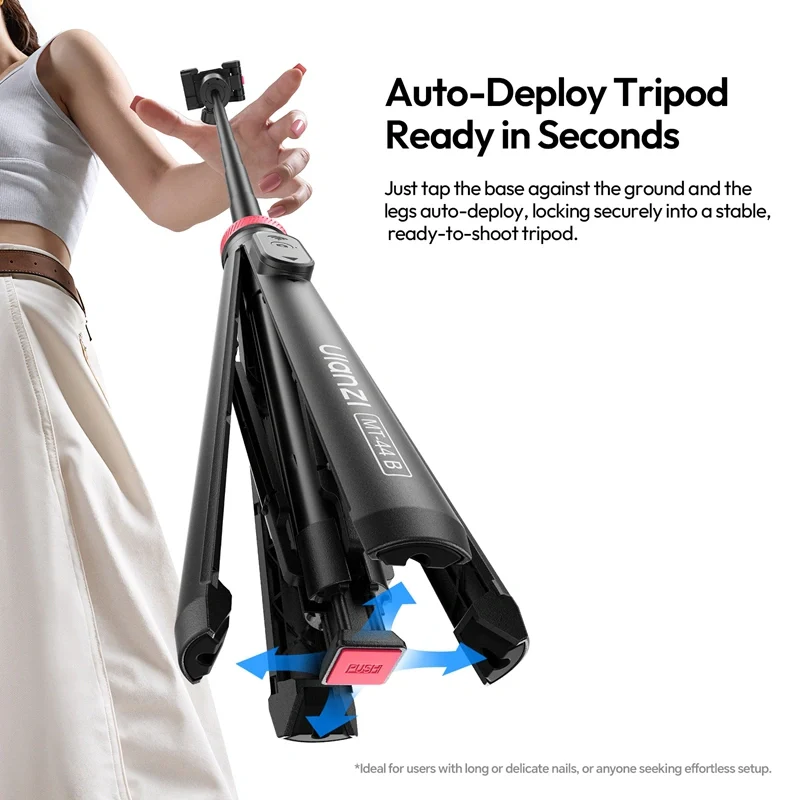 Ulanzi MT-44B 2-in-1 Selfie Stick Quadpod S056 - Image 3