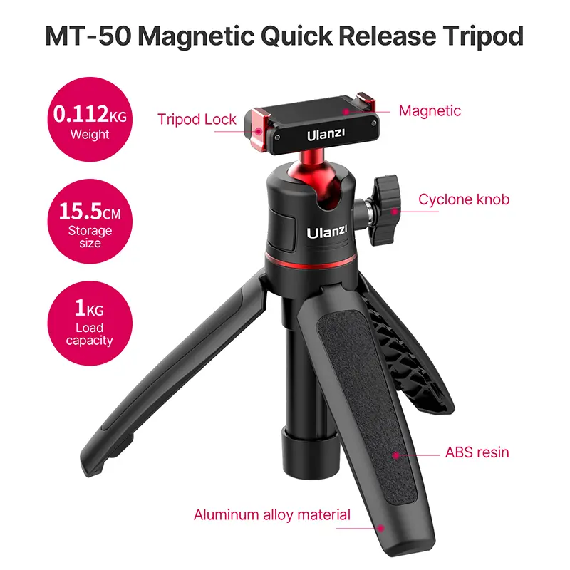 Ulanzi Magnetic Quick Release Tripod for DJI Osmo 360/ Nano/ Action 2/3/4 2829A - Image 8