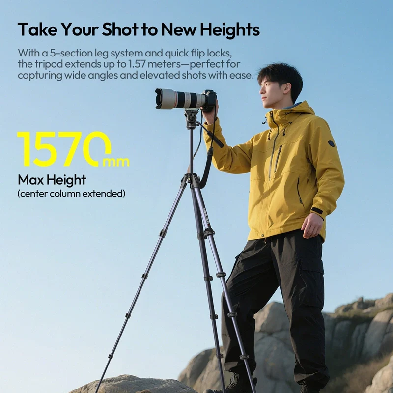 Ulanzi Ombra XIANG II Video Travel Tripod T154 - Image 4