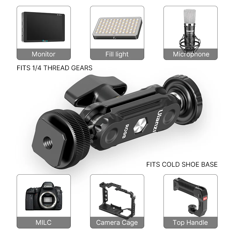 Ulanzi R098 Double Ball Heads with Cold Shoe Mount - Image 6